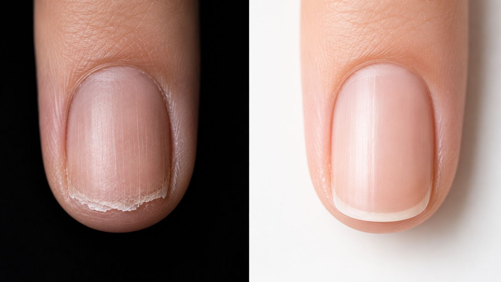 Damaged vs Healthy Nails