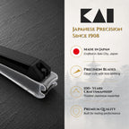 Nail clipper with KAI brand logo and Japanese precision information on a dark background